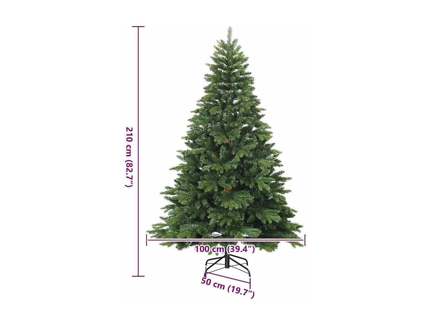 Sapin de Noël Artificiel à Branches Articulées Vert 210 cm