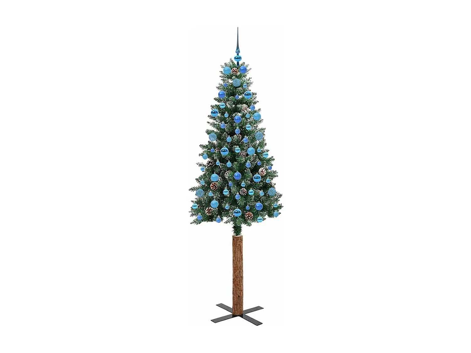 Albero di Natale sottile con 300 LED verde e bianco 210 cm