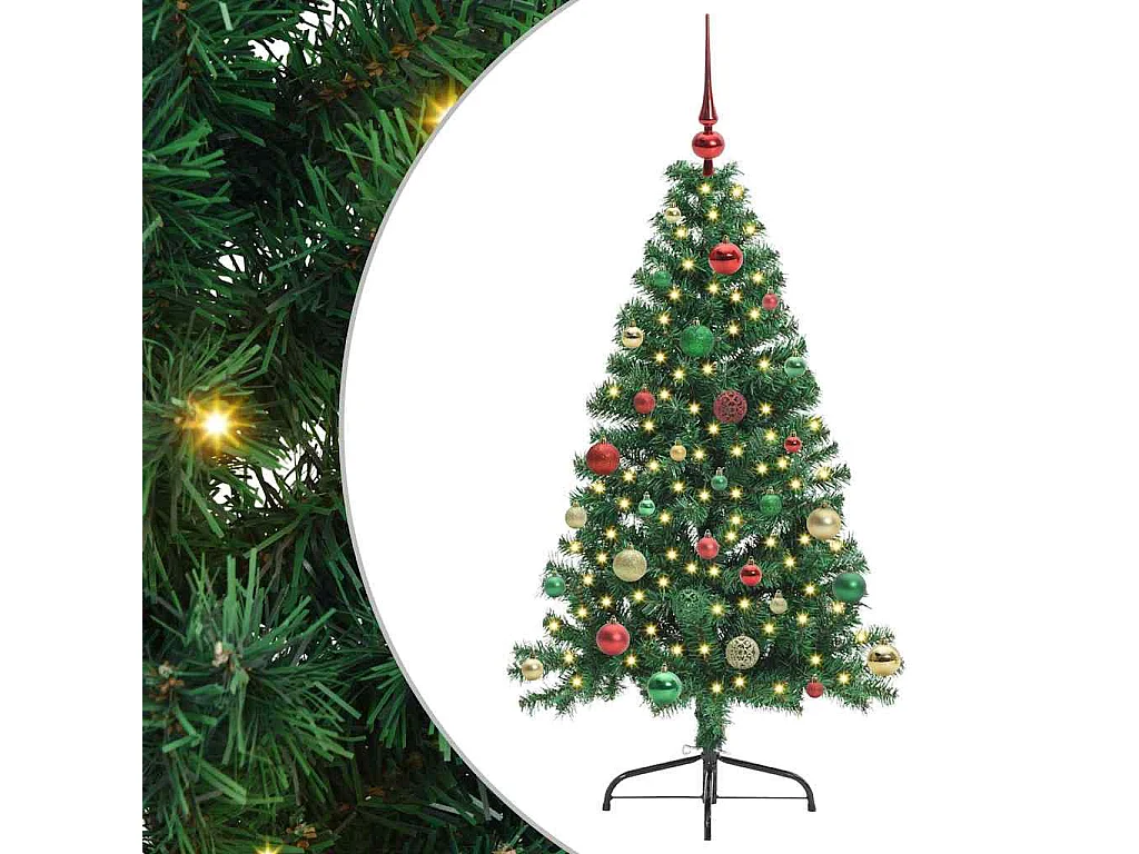 Sapin de Noël artificiel pré-éclairé Vert 150 cm PVC