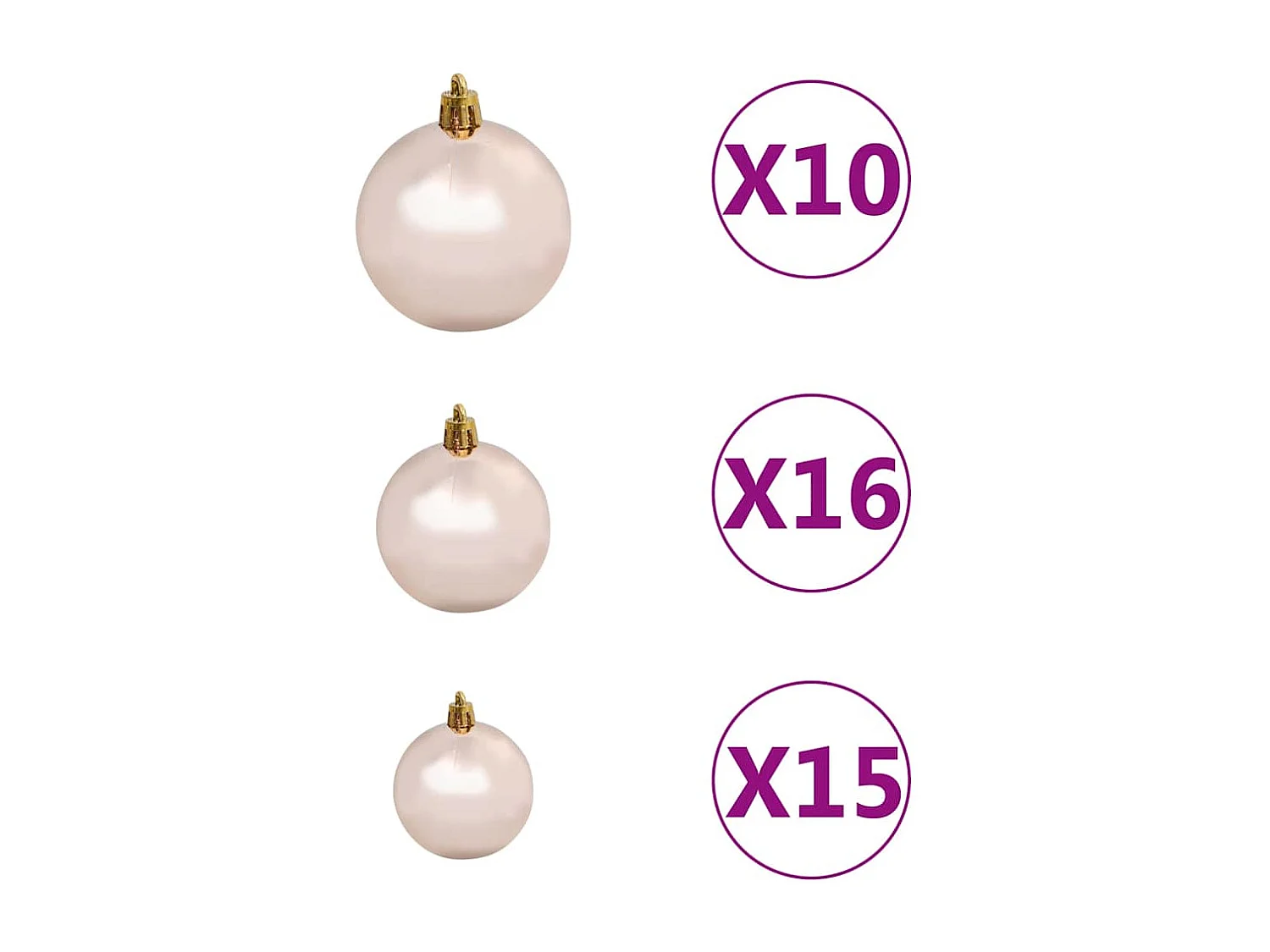 Arbre de Noël artificiel pré-éclairé et boules blanc 240 cm