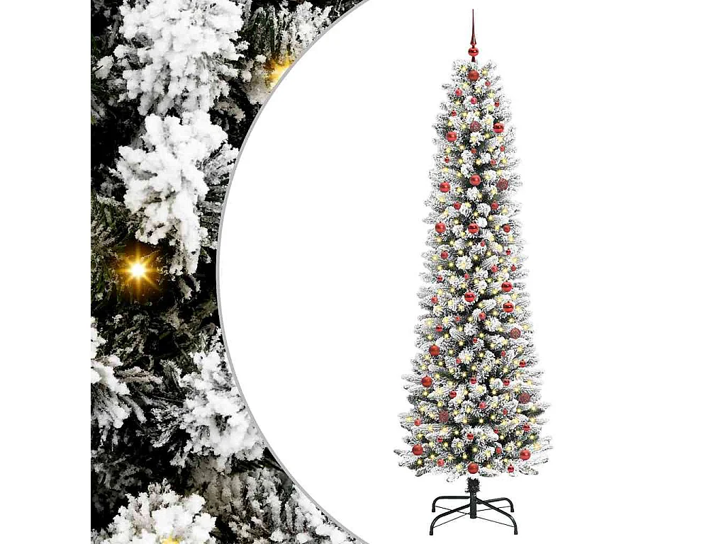 Kunstkerstboom met 300 LED's Groen en wit 240 cm