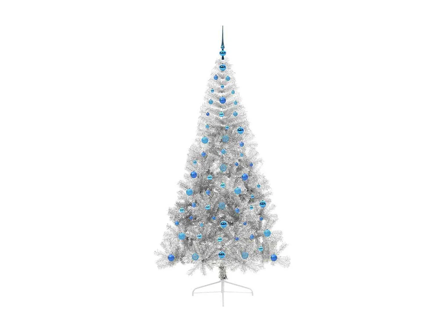 Albero di Natale artificiale preilluminato argento 210 cm PET