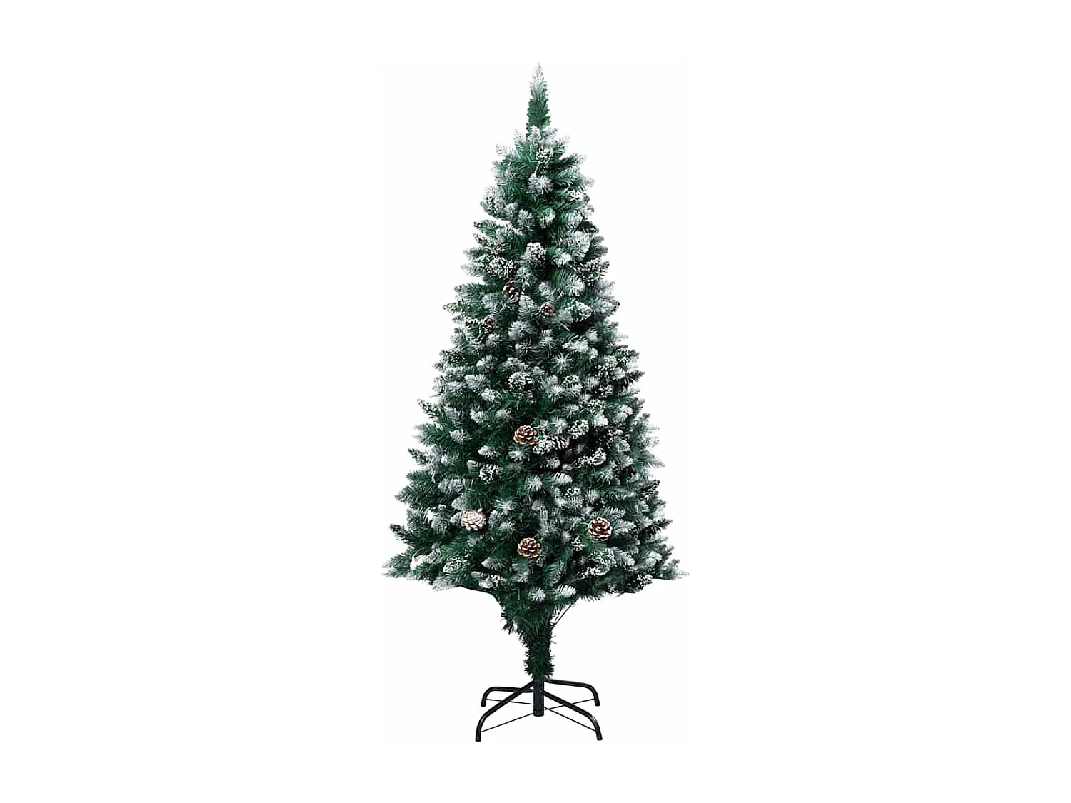 Arbre de Noël artificiel pré-éclairé/boules pommes de pin 150cm