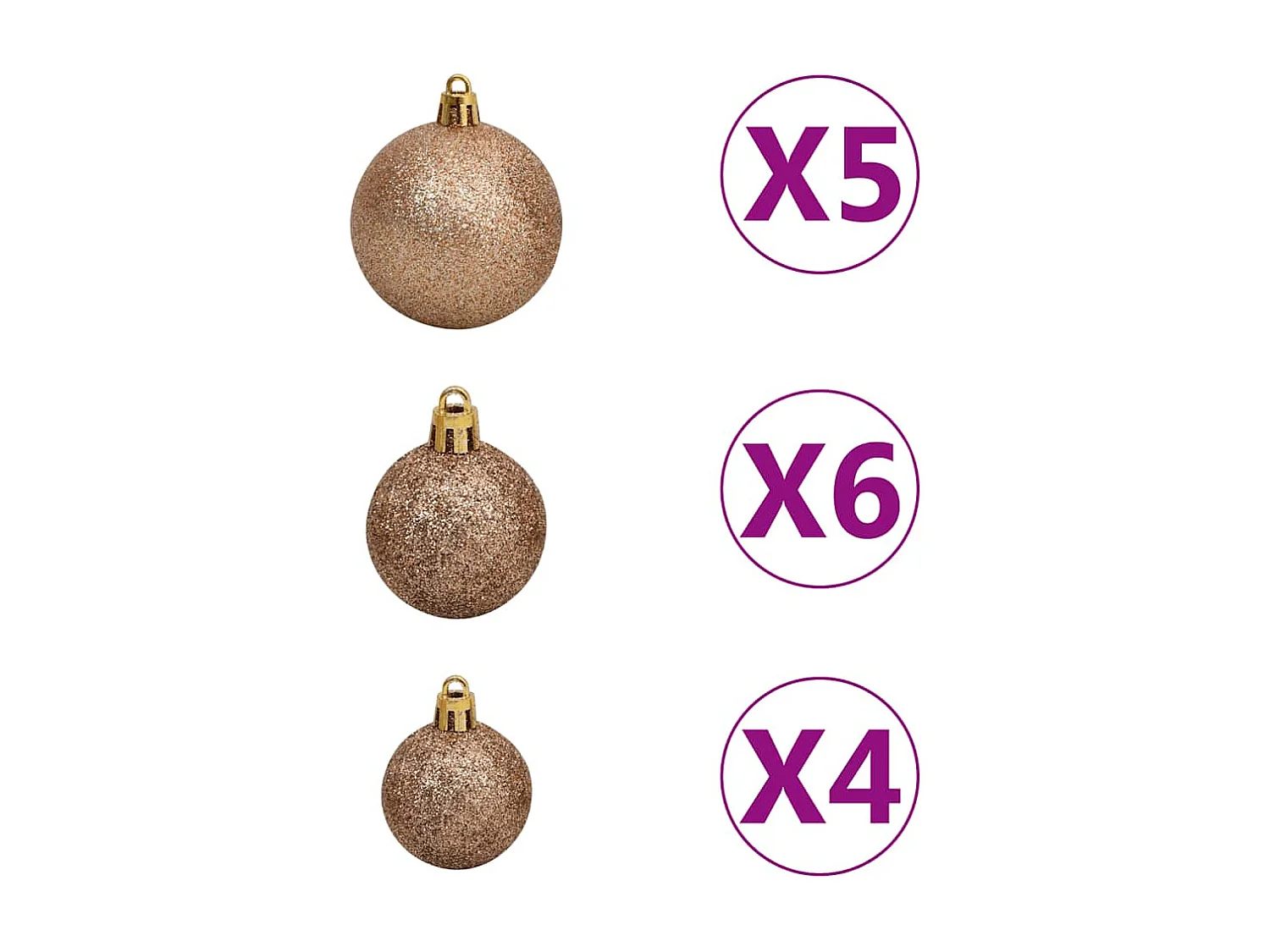 Arbre de Noël artificiel pré-éclairé/boules pommes de pin 150cm