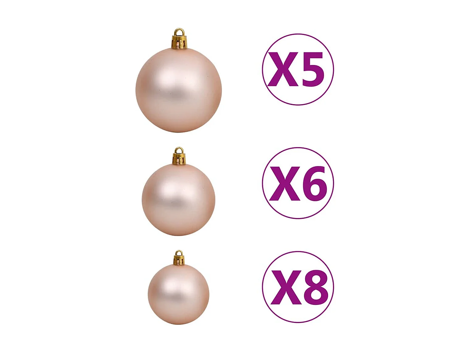 Arbre de Noël artificiel pré-éclairé/boules pommes de pin 150cm