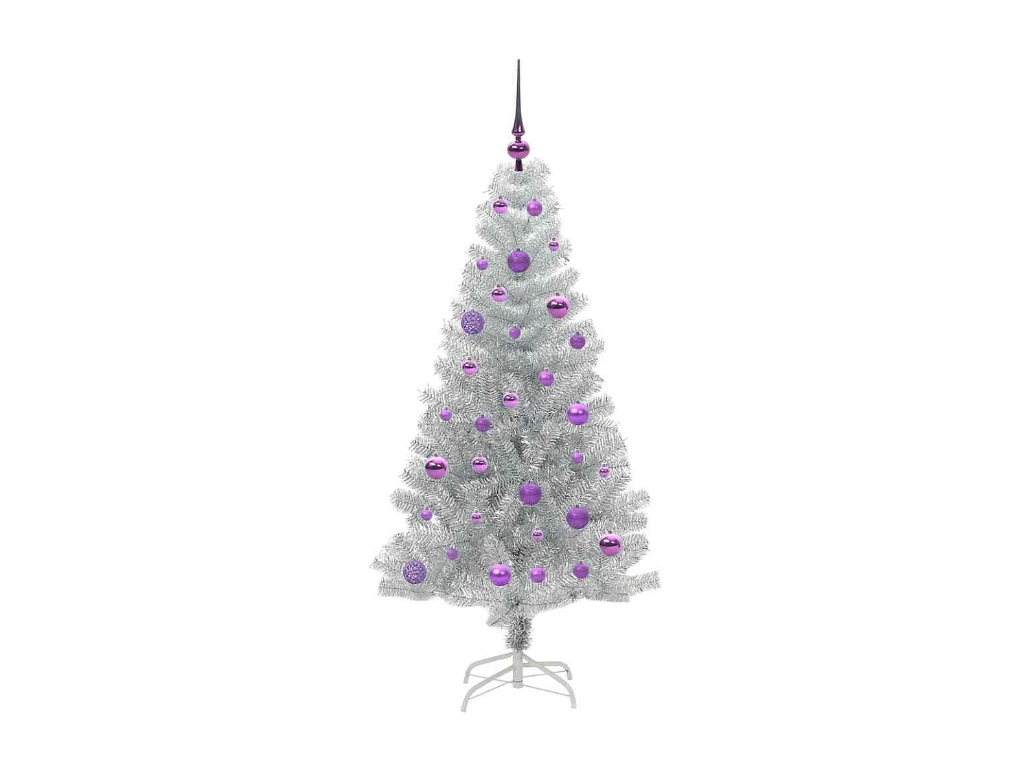 Weihnachtsbaum mit 150 LEDs mit Ständer Silber 150 cm PET