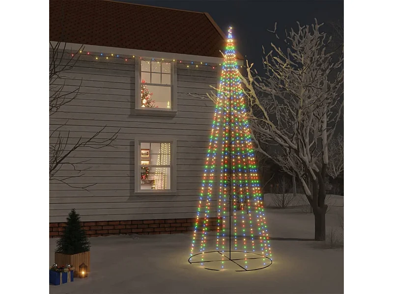 Arbre de Noël cône 732 LED Colorées 160x500 cm
