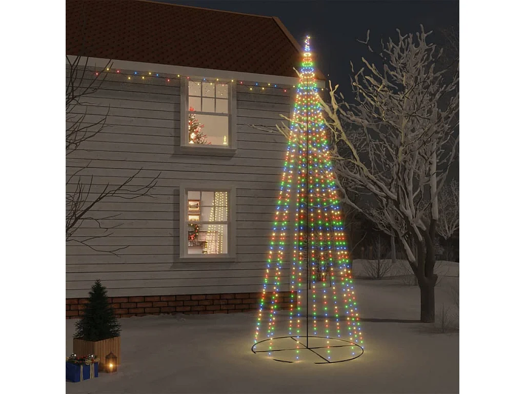 Arbre de Noël cône 732 LED Colorées 160x500 cm