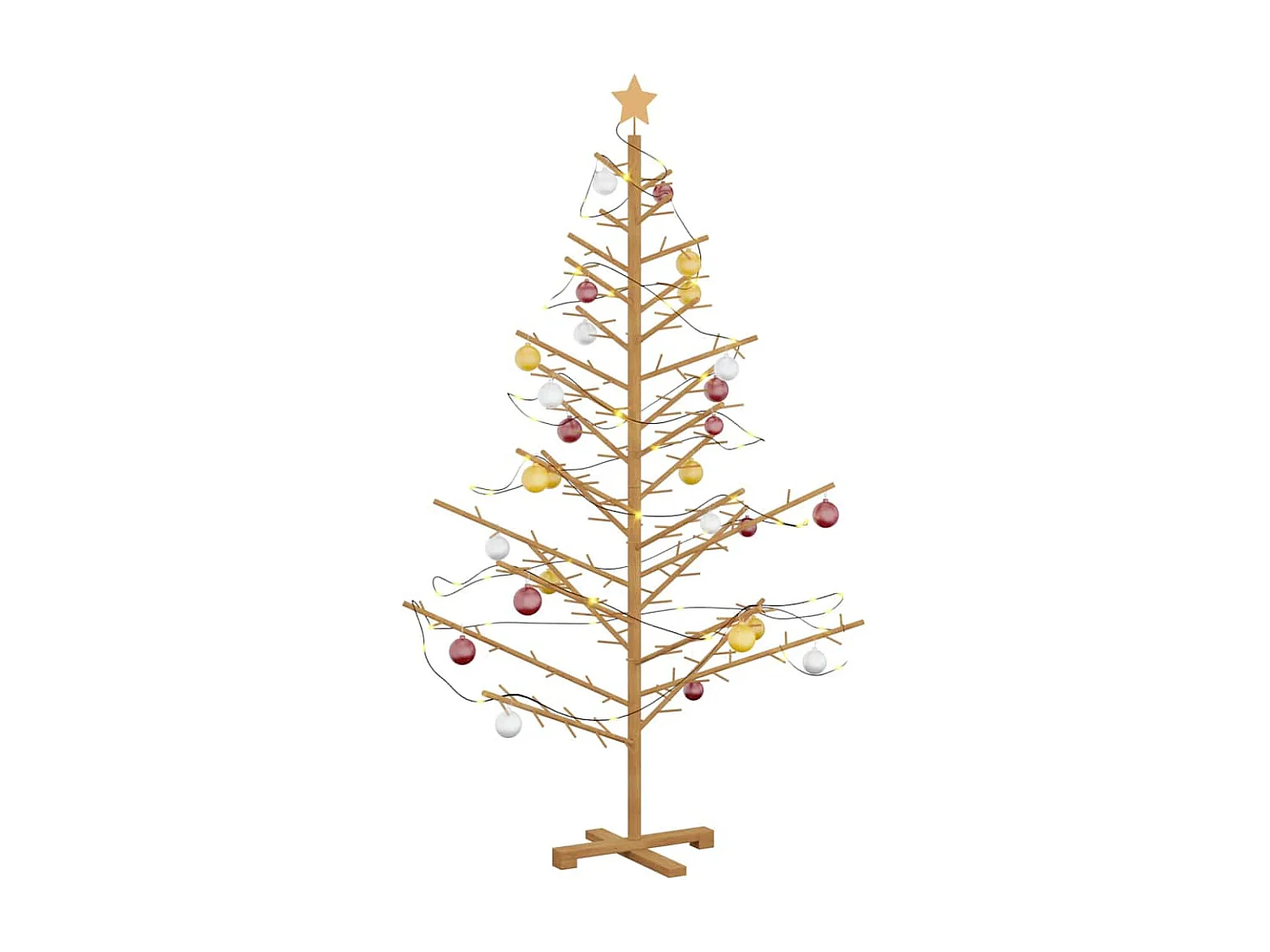 Arbre de Noël en bois Marron 180 cm Bois massif en pin