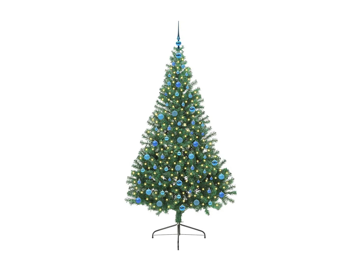 Voorverlichte kunstkerstboom groen 210cm PVC