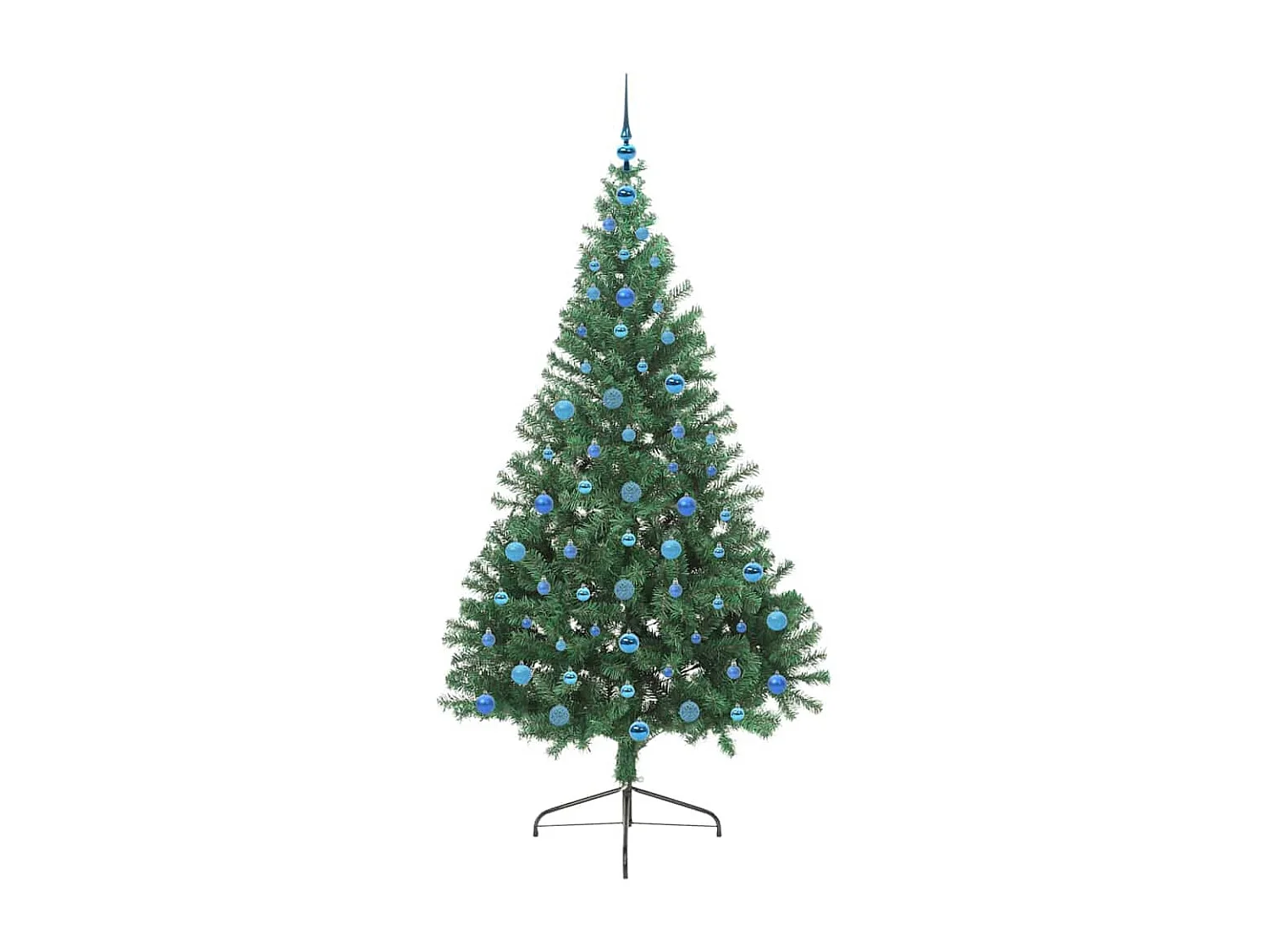 Voorverlichte kunstkerstboom groen 210cm PVC