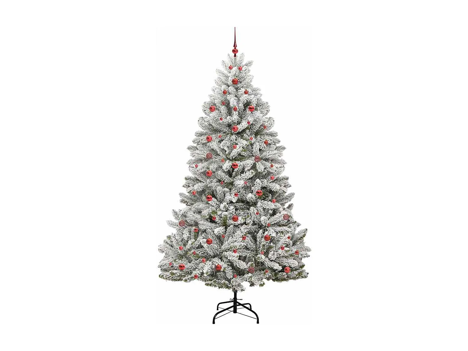 Kunstkerstboom Groen en wit 240 cm PVC en metaal