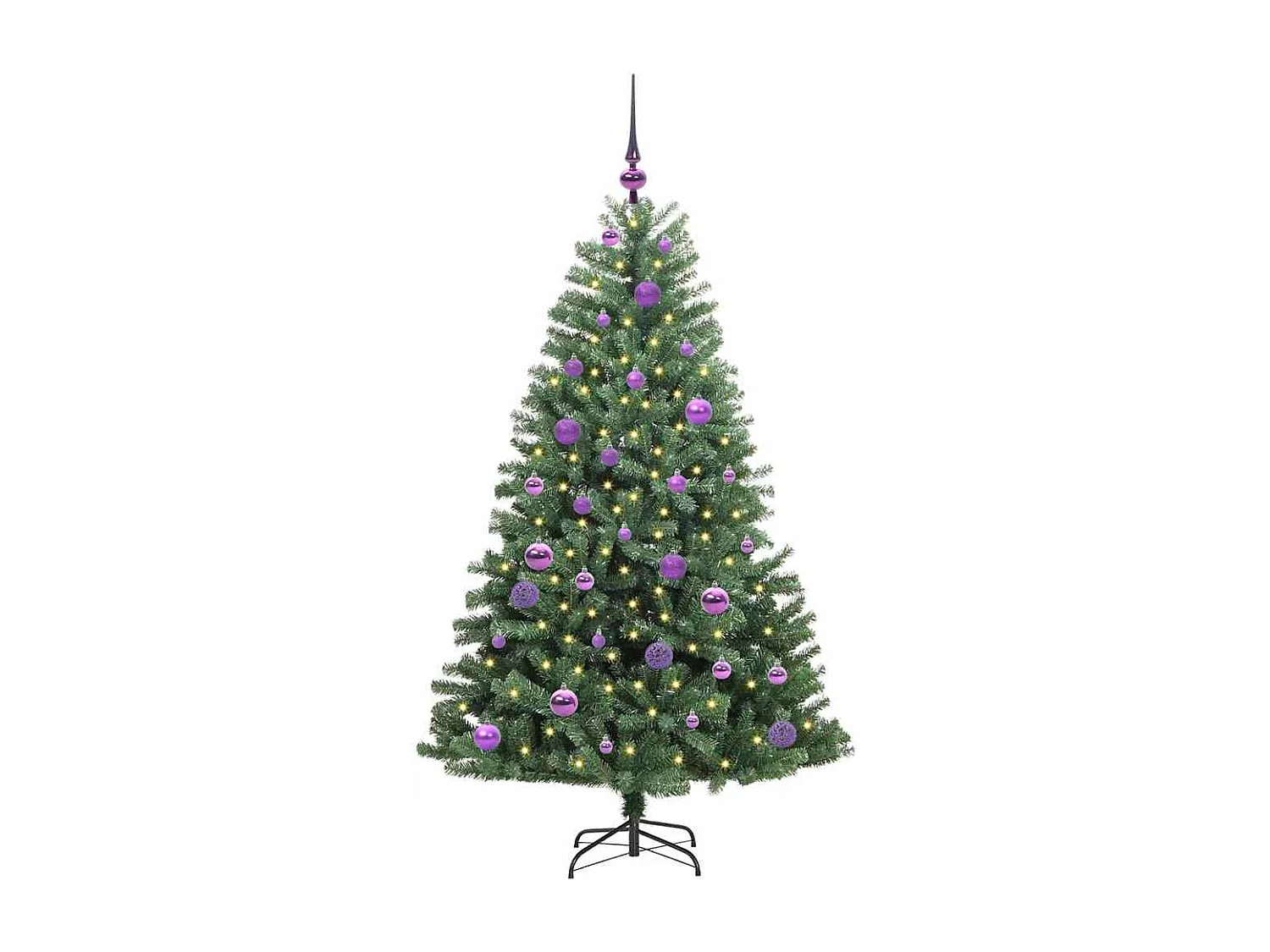 Albero di Natale artificiale con rami incernierati verde 150 cm