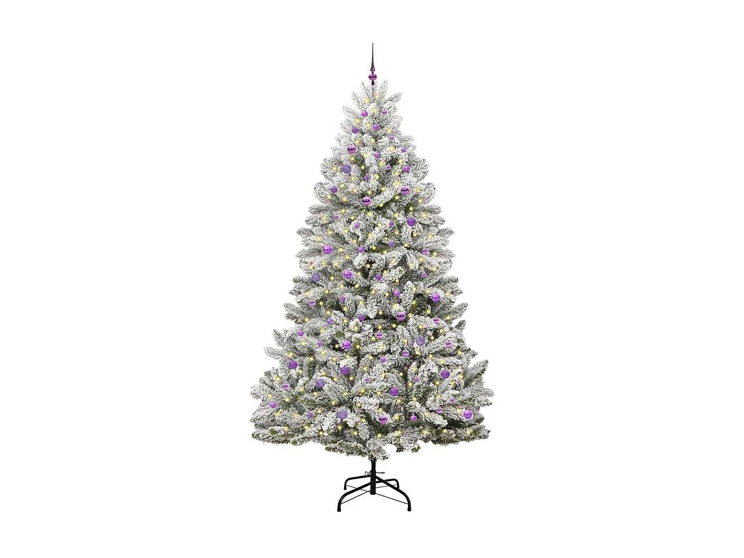 Künstlicher Weihnachtsbaum Grün und Weiß 270 cm PVC und Metall