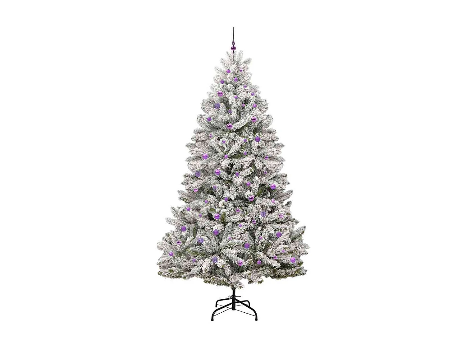 Künstlicher Weihnachtsbaum Grün und Weiß 270 cm PVC und Metall