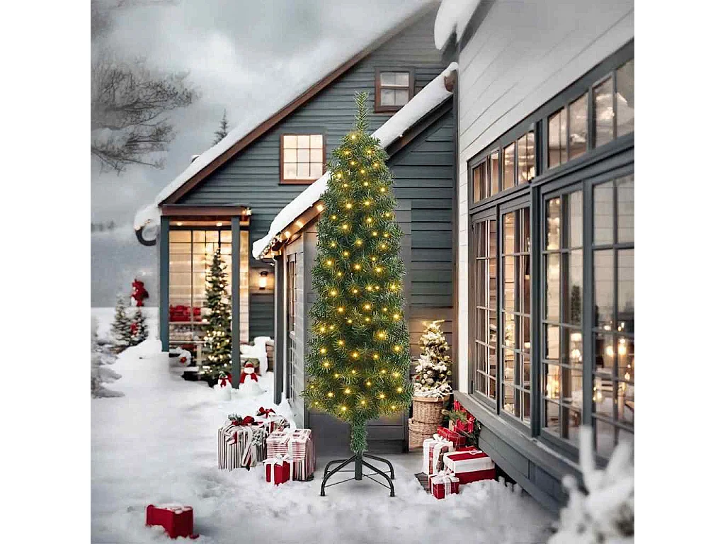 Sapin de Noël artificiel Vert 240 cm PVC et acier et plastique