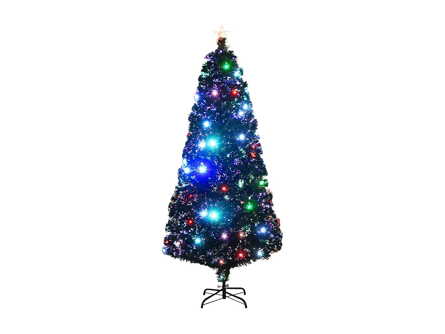 Albero di Natale preilluminato con supporto in fibra ottica da 180 cm