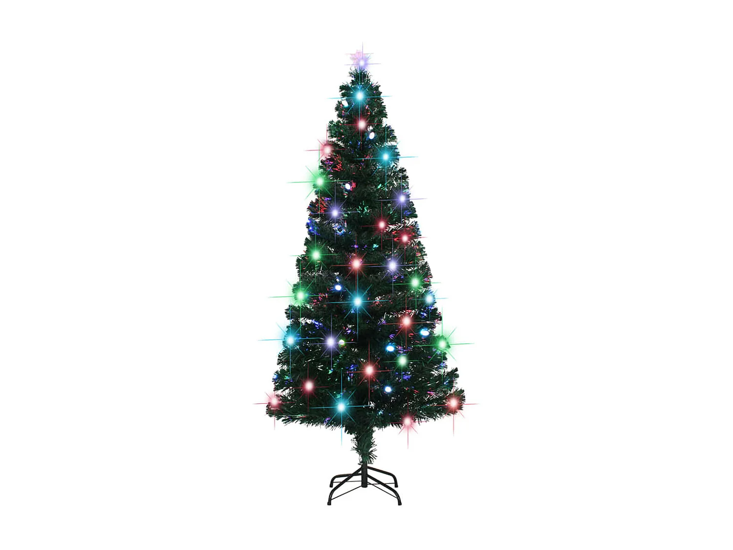 Albero di Natale preilluminato con supporto in fibra ottica da 180 cm