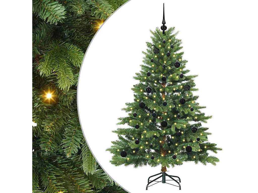 Albero di Natale artificiale con 150 LED Verde 150 cm PE e PVC