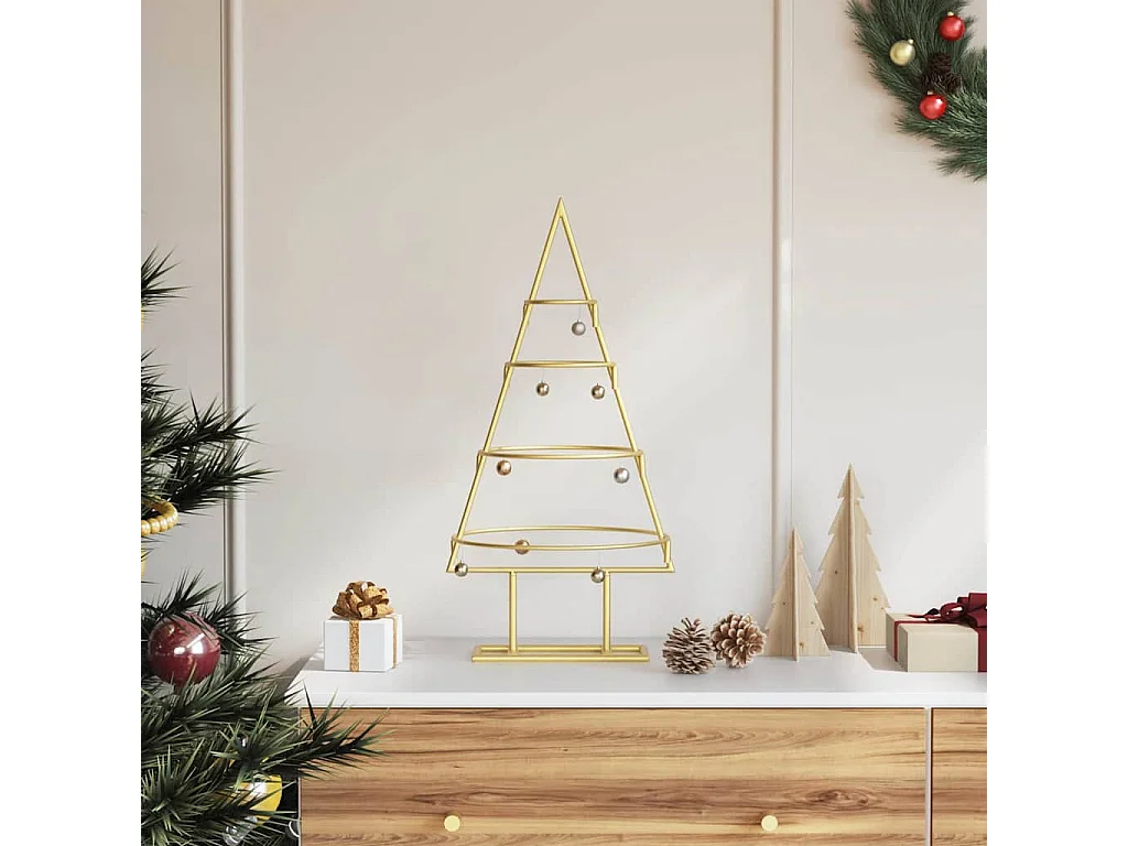 Gouden metalen kerstboom 60 cm gepoedercoat staal