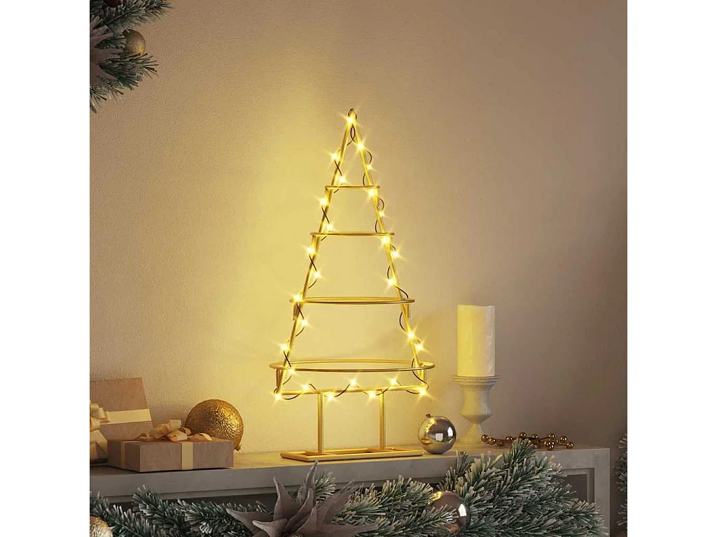 Gouden metalen kerstboom 60 cm gepoedercoat staal