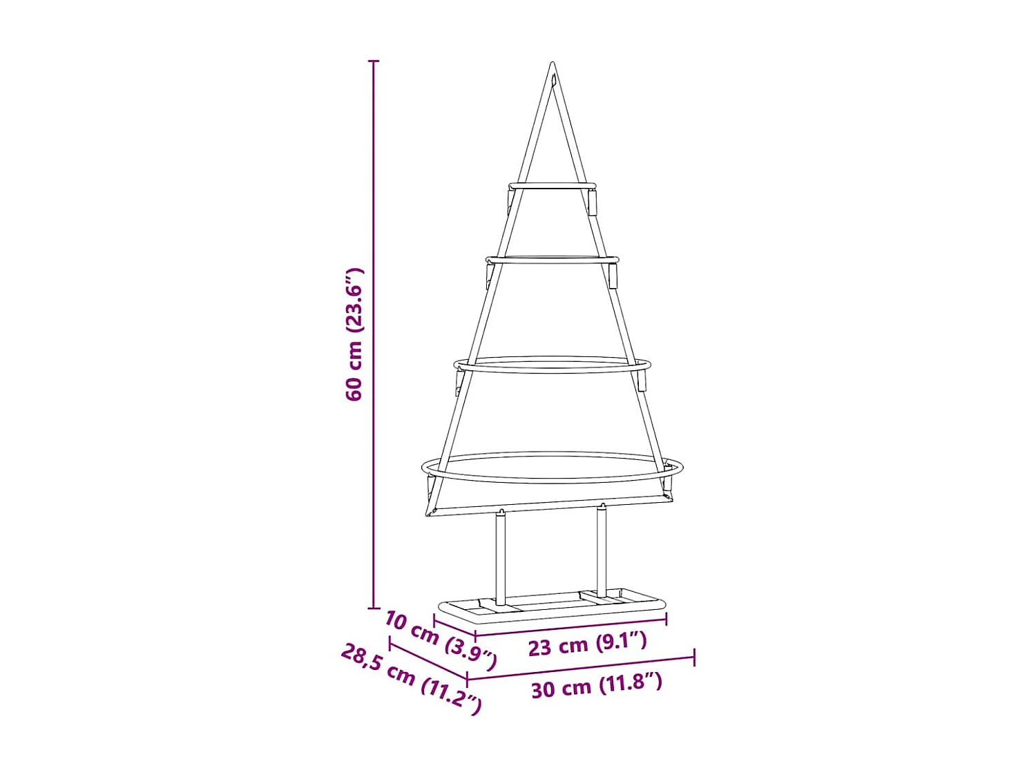 Gouden metalen kerstboom 60 cm gepoedercoat staal