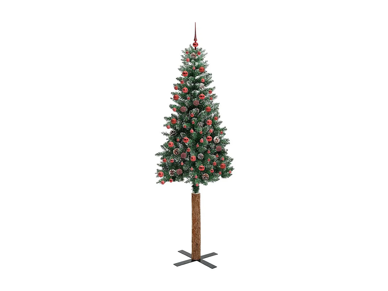 Slanke kerstboom met 300 LED's Groen en wit 210 cm