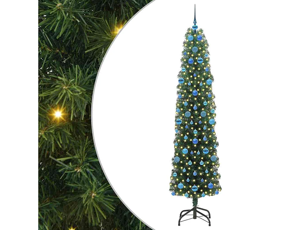 Sapin de Noël artificiel Vert 210 cm PVC et acier et plastique