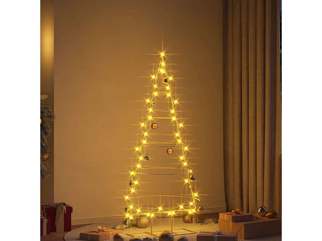 Weihnachtsbaum aus goldenem Metall, 150 cm, pulverbeschichteter Stahl