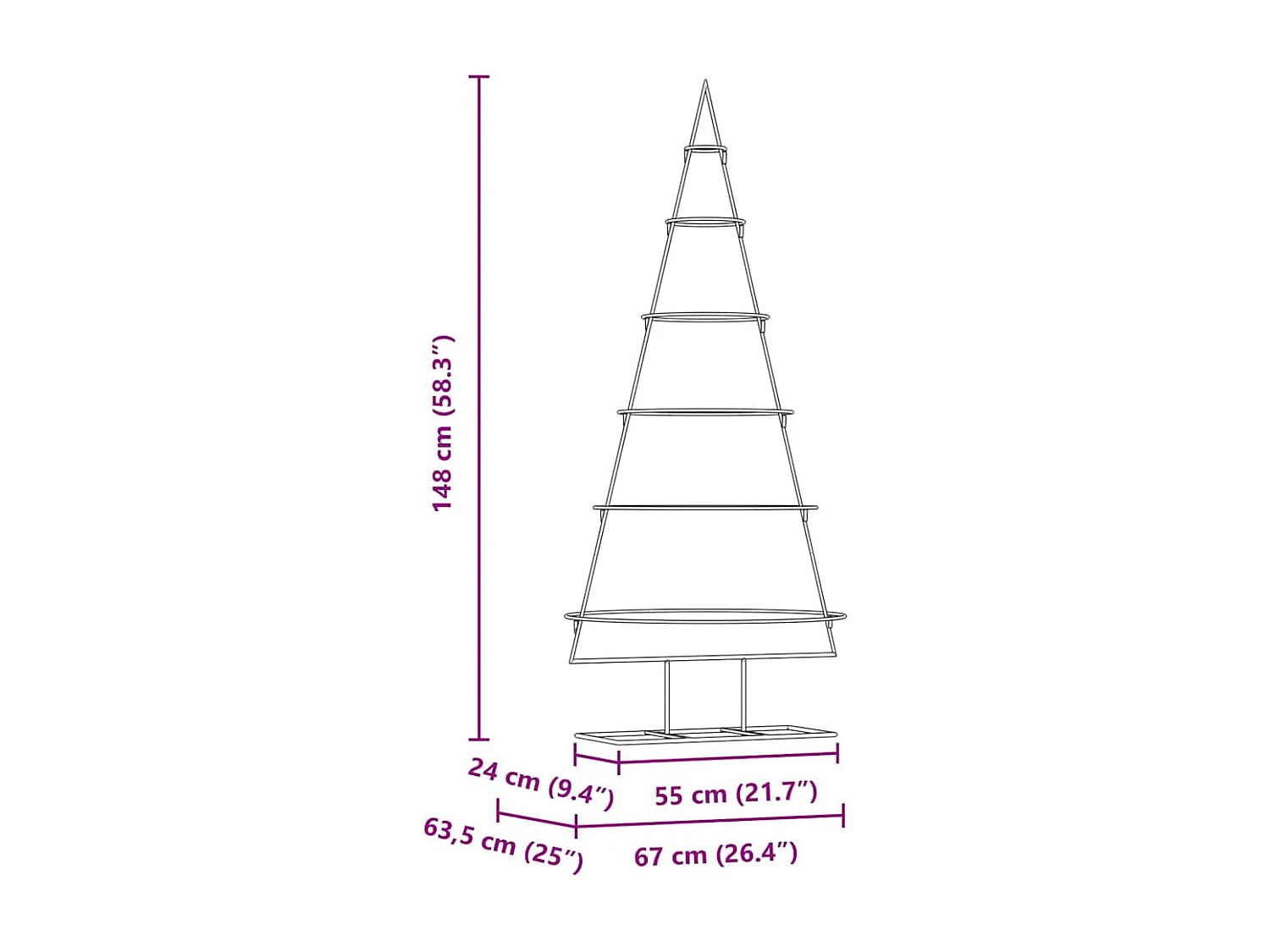 Gouden metalen kerstboom 150 cm gepoedercoat staal