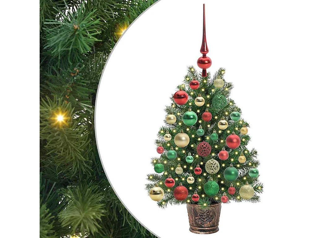 Albero di Natale artificiale con 150 LED Verde 75 cm PE e PVC