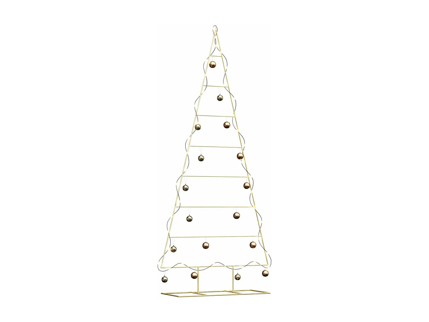 Albero di Natale in metallo dorato 210 cm in acciaio verniciato a polvere