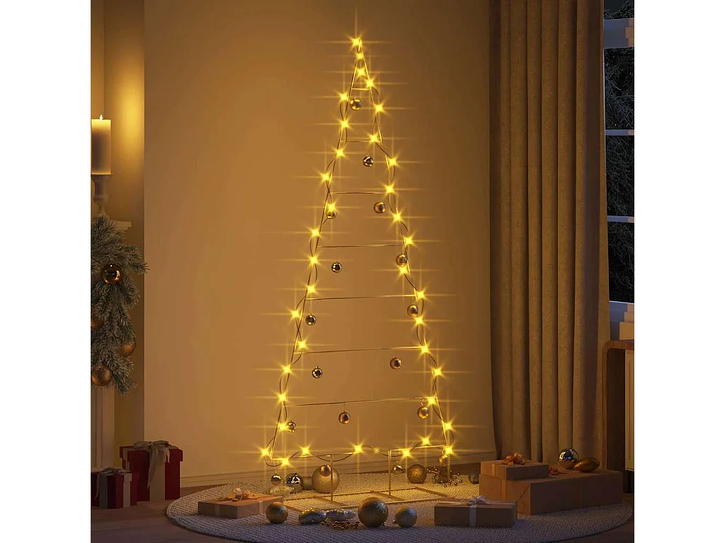 Albero di Natale in metallo dorato 210 cm in acciaio verniciato a polvere