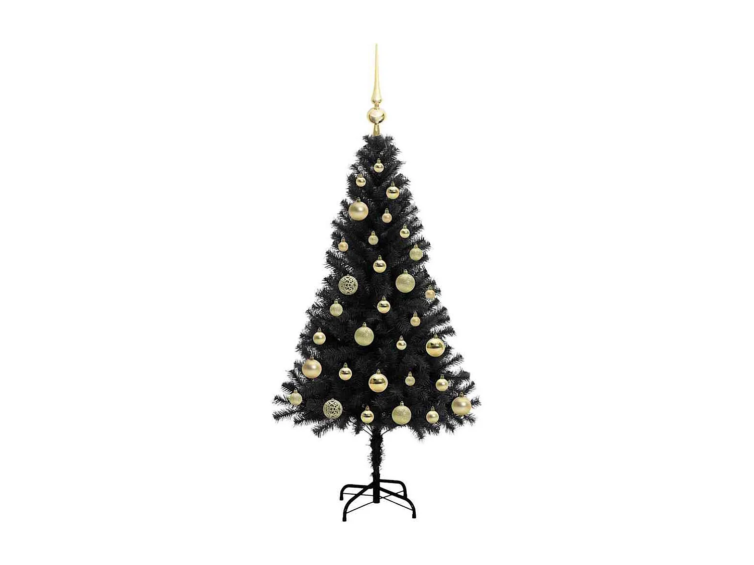 Kerstboom met 150 LED's met standaard Zwart 120 cm PVC