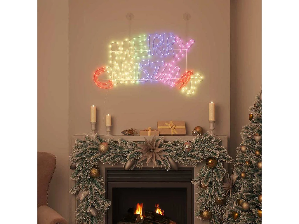 Panneau de Noël avec 240 LED Multicolore 100 x 50 cm PVC