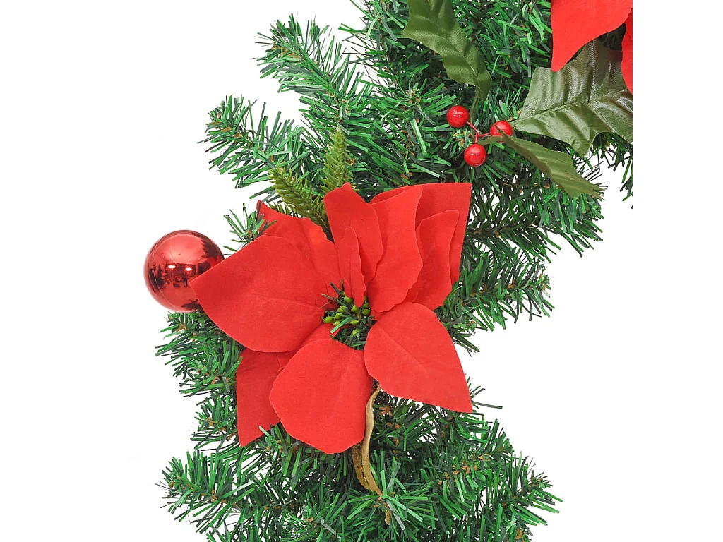 Corona di Natale con luci LED verde 60 cm PVC