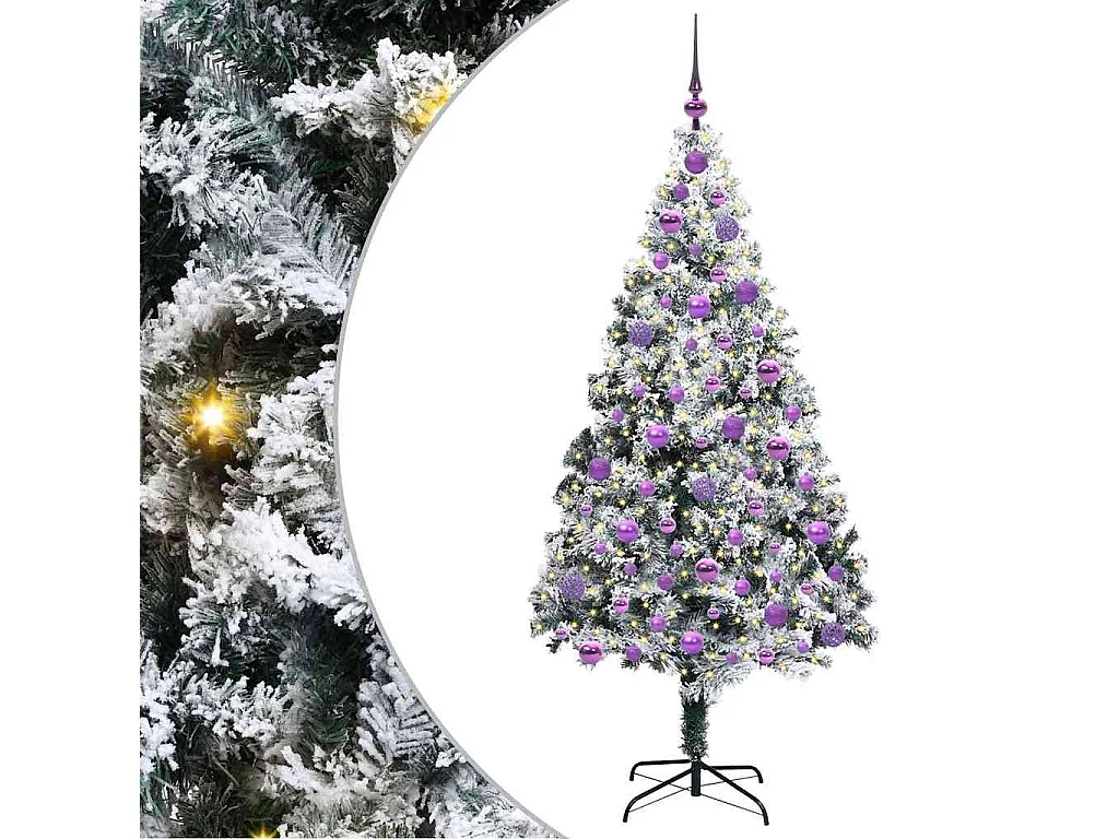 Albero di Natale artificiale verde 180 cm PVC, acciaio e plastica