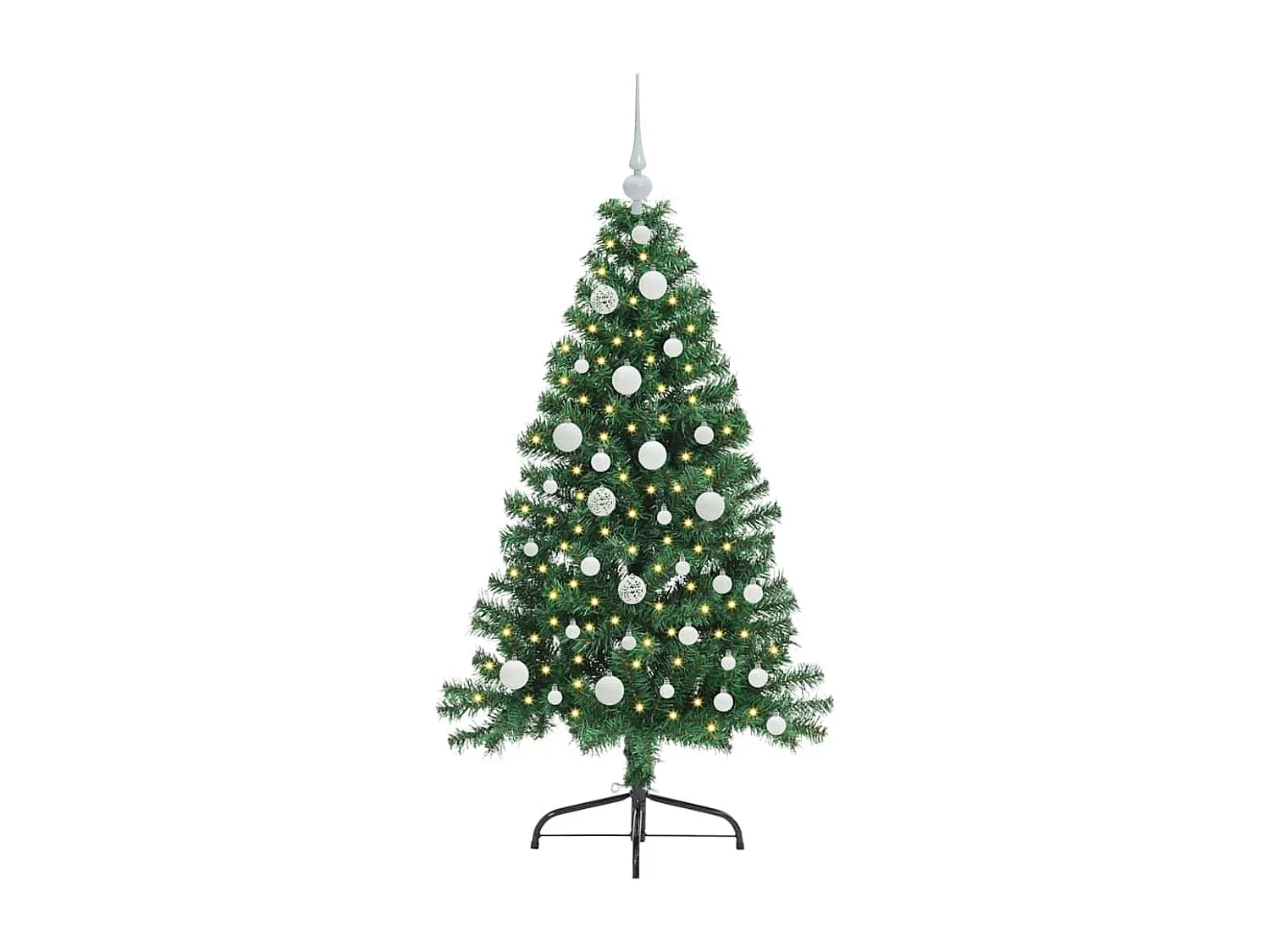 Voorverlichte kunstkerstboom groen 120cm PVC