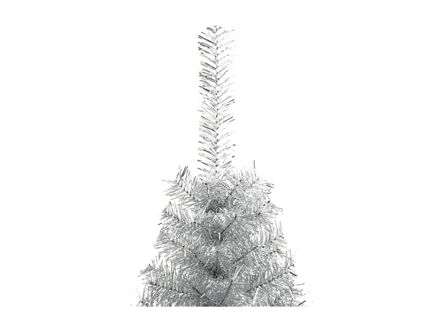 Mezzo albero di Natale artificiale con supporto argentato 210 cm PET
