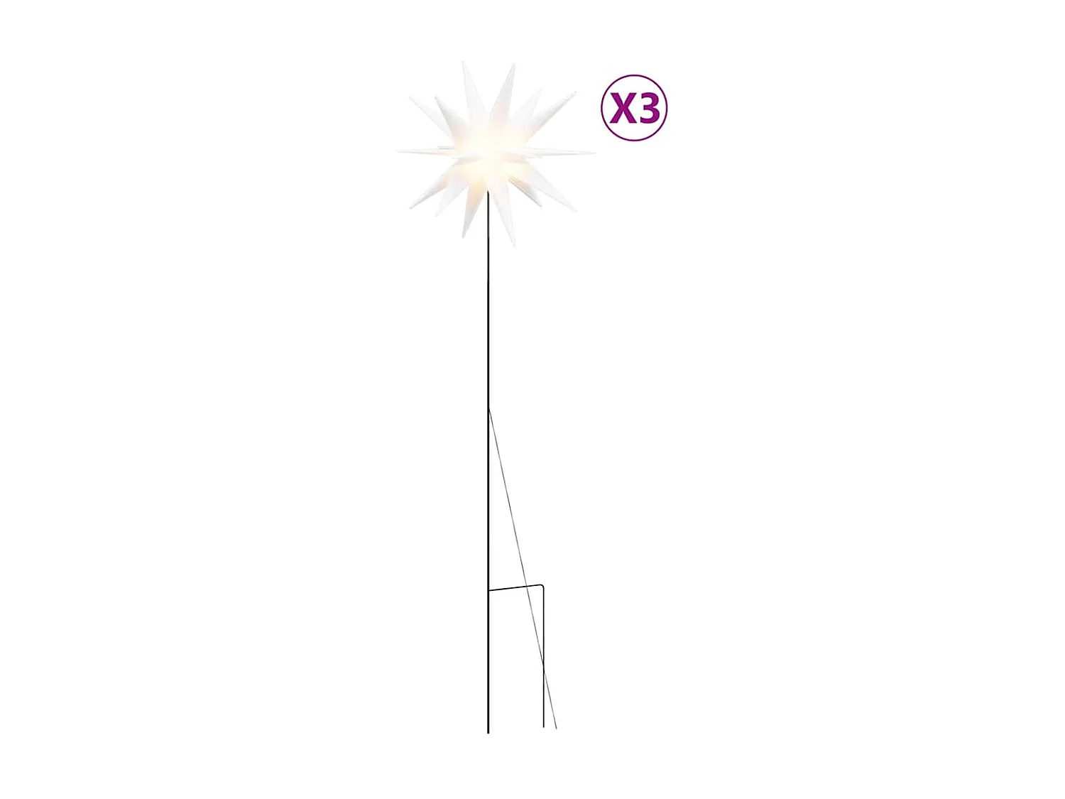 Lumières de Noël avec piquets 3 pcs LED pliable blanc 35 cm