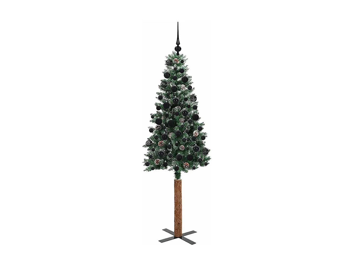 Albero di Natale sottile con 300 LED verde e bianco 180 cm