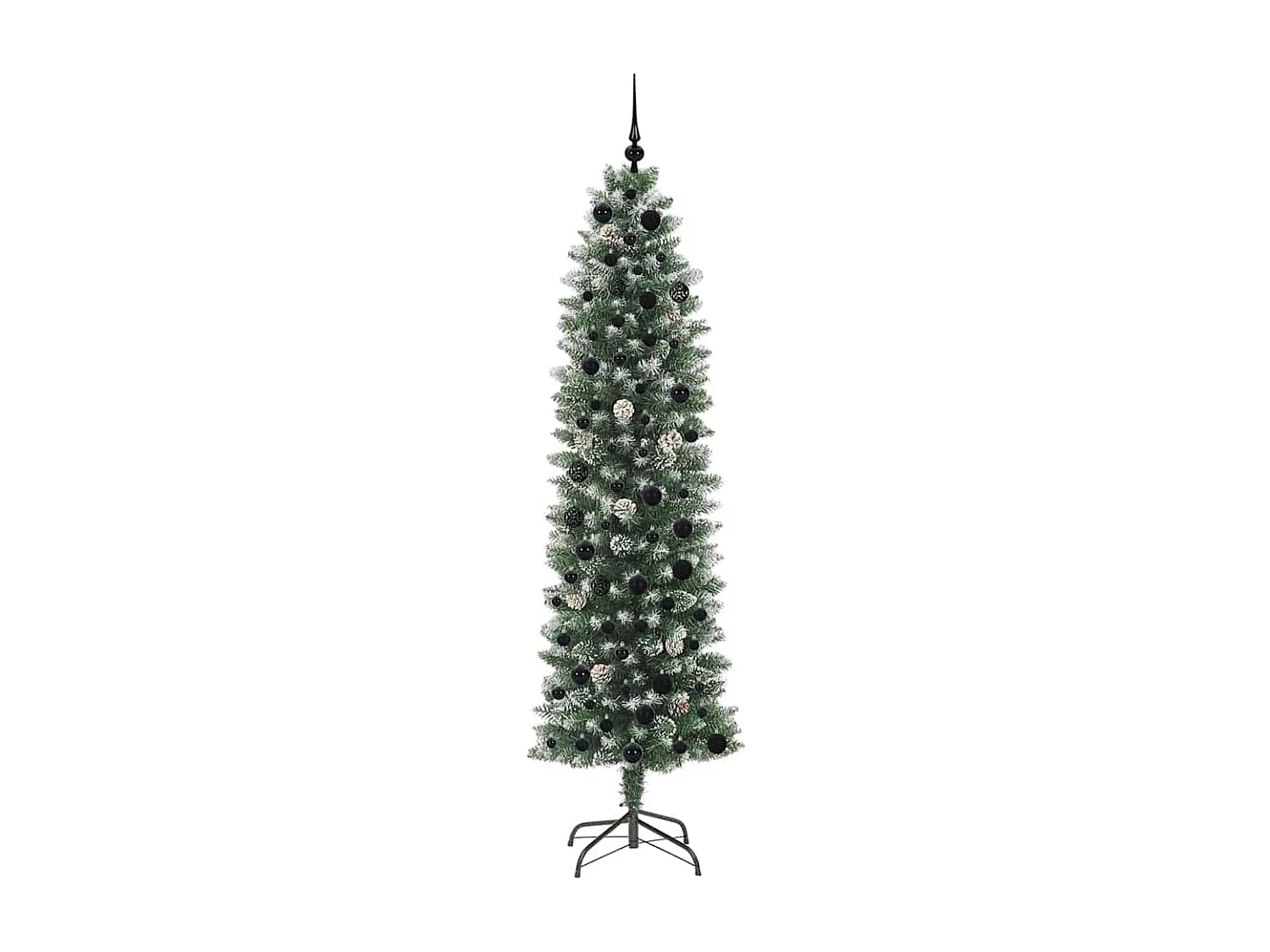 Arbre de Noël artificiel slim avec 300 LED Vert et blanc 210 cm