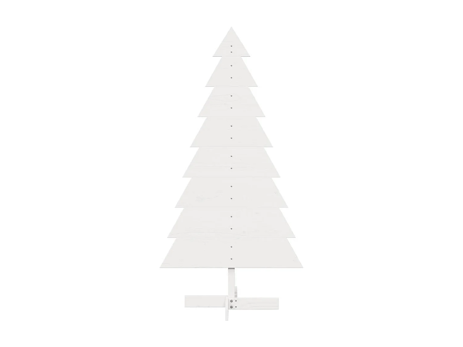 Albero di Natale in legno per decorazione bianco 150 cm pino massiccio