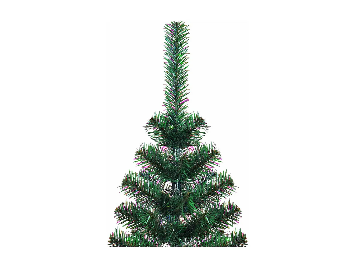 Voorverlichte kunstkerstboom groen 150 cm PVC en metaal