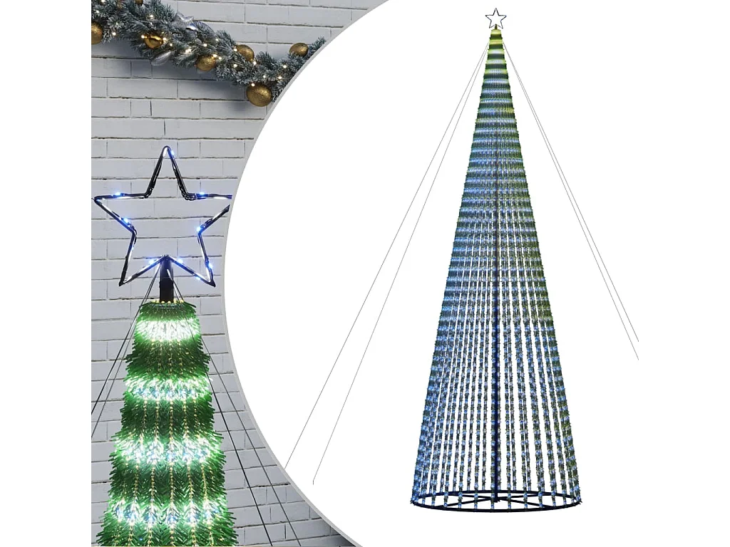 Sapin de Noël à LED 1544 LED bleu 500 cm