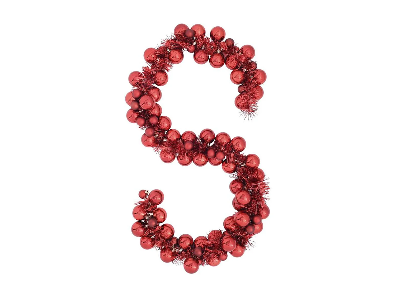 Guirlande de Boules de Noël Rouge 186 cm Polystyrène