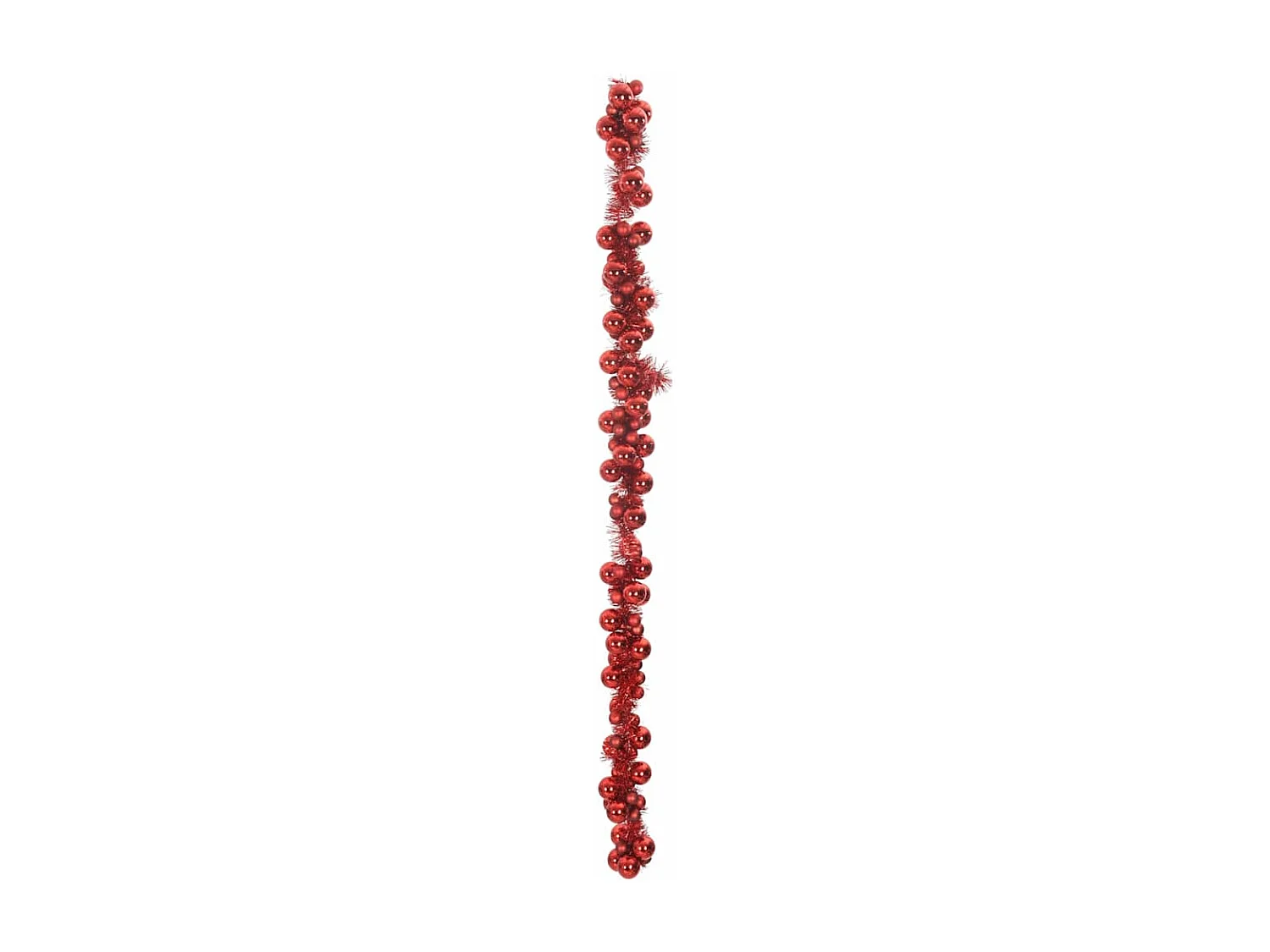 Ghirlanda di palline di Natale rosse 186 cm in polistirolo