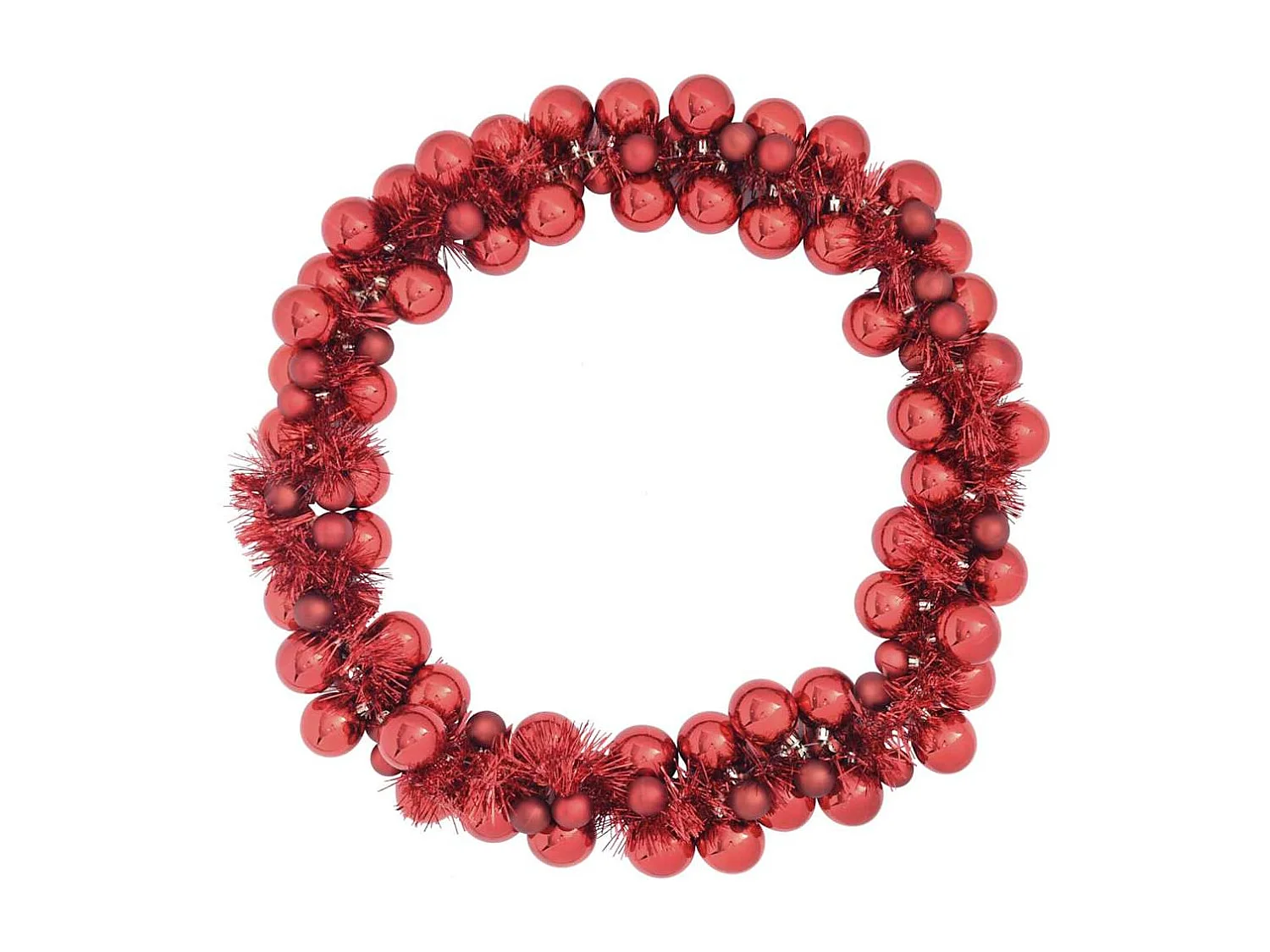 Ghirlanda di palline di Natale rosse 186 cm in polistirolo