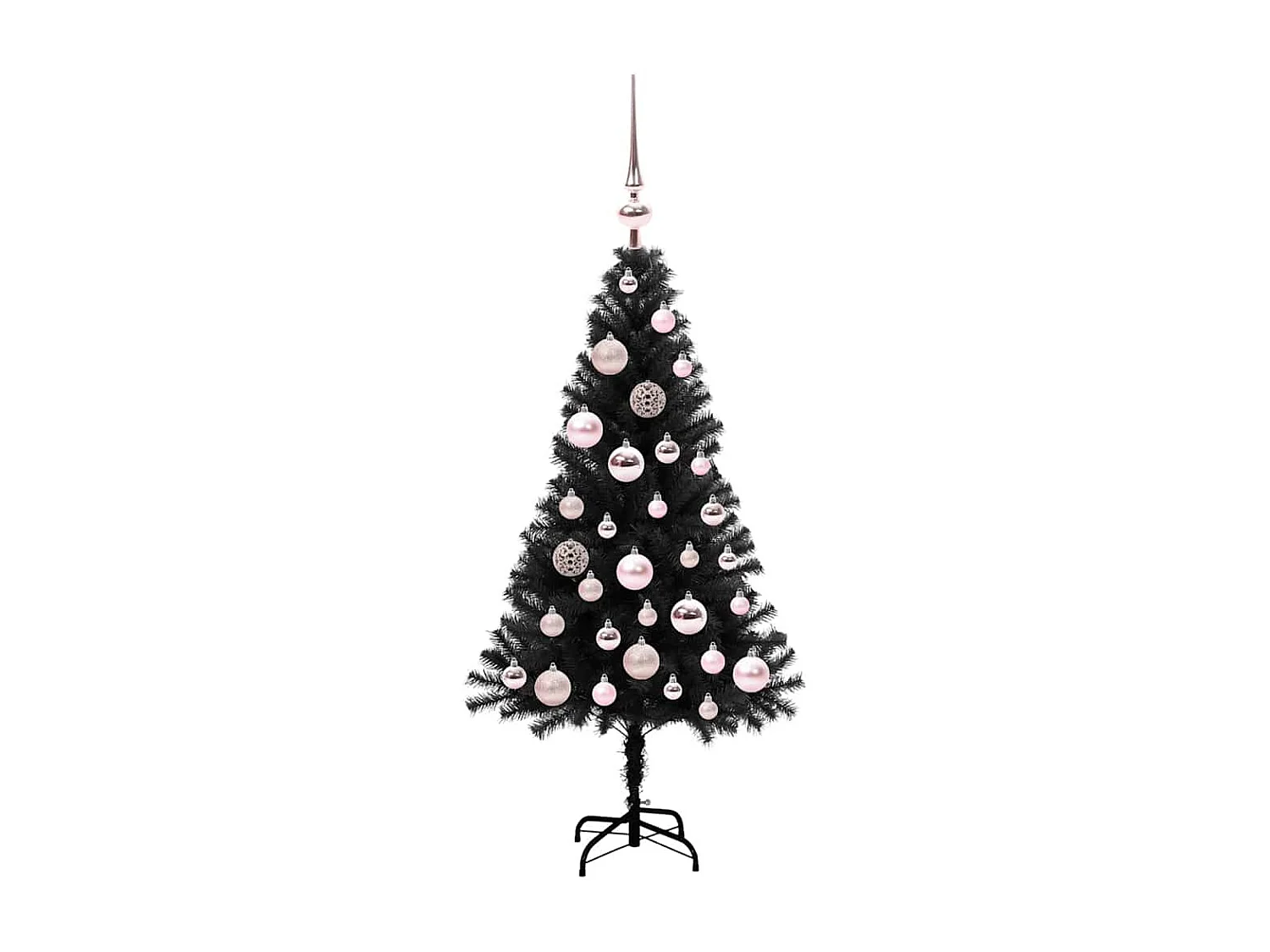 Sapin de Noël avec 150 LED avec support Noir 120 cm PVC