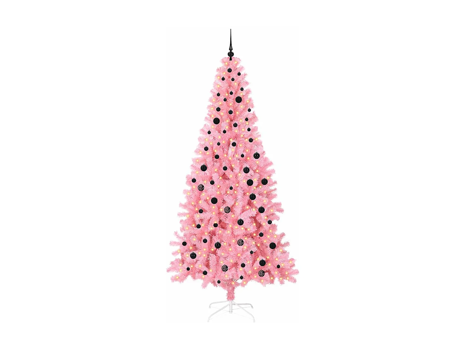 Weihnachtsbaum mit 300 LEDs mit Ständer Pink 240 cm PVC